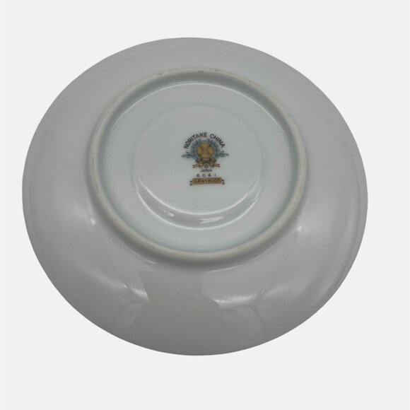 Vintage Noritake Graywood Round Flat Cup & Saucer Platinum Trim 6041 Japan 2" - Picture 2 of 6